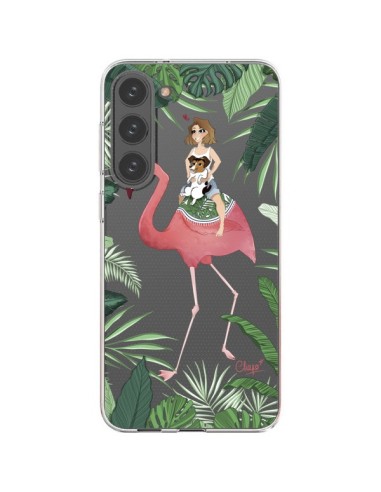 Samsung Galaxy S23 Plus 5G Case Lolo Love Pink Flamingo Dog Clear - Chapo