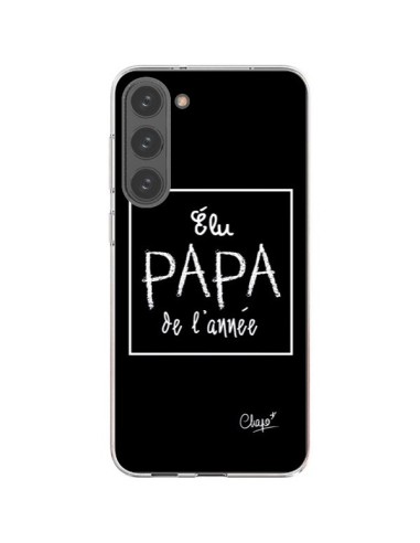 Coque Samsung Galaxy S23 Plus 5G Elu Papa de l'Année Noir - Chapo