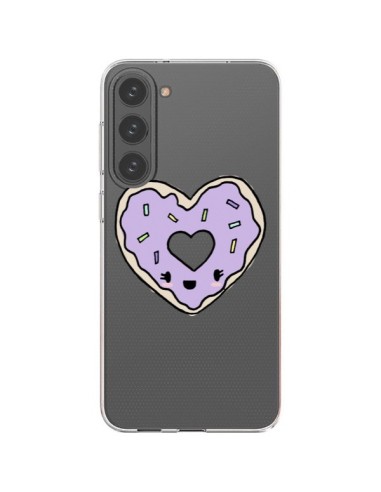 Coque Samsung Galaxy S23 Plus 5G Donuts Heart Coeur Violet Transparente - Claudia Ramos