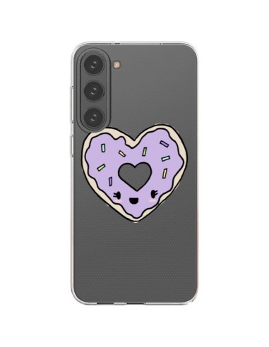 Samsung Galaxy S23 Plus 5G Case Donut Heart Purple Clear - Claudia Ramos