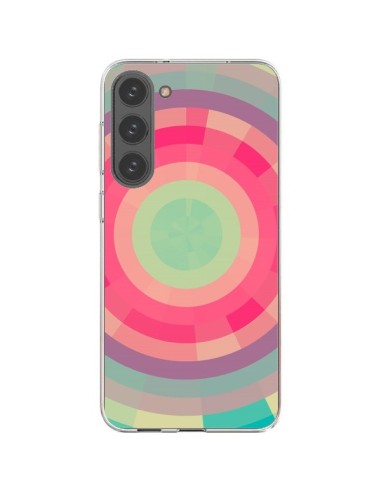 Cover Samsung Galaxy S23 Plus 5G Spirale di Colori Rosa Verde - Eleaxart