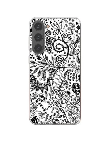 Coque Samsung Galaxy S23 Plus 5G Azteque Blanc et Noir - Eleaxart