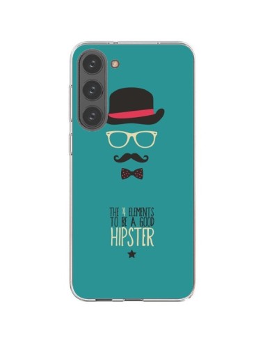Samsung Galaxy S23 Plus 5G Case Hat, Glasses, Moustache, Bow Tie to be a Good Hipster - Eleaxart