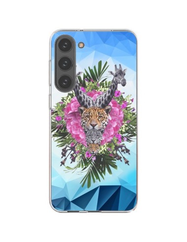 Cover Samsung Galaxy S23 Plus 5G Giraffe Leoni Tigri Giungla - Eleaxart