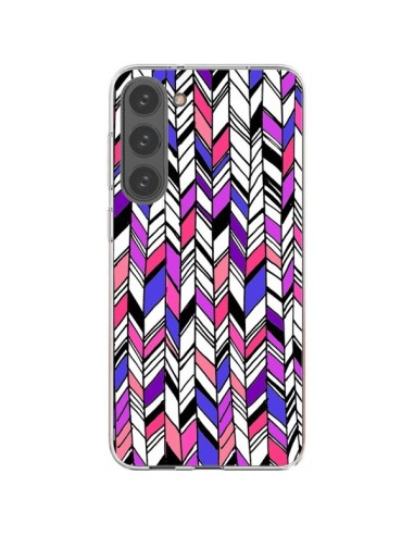 Cover Samsung Galaxy S23 Plus 5G Grafico Azteco Rosa Viola - Léa Clément