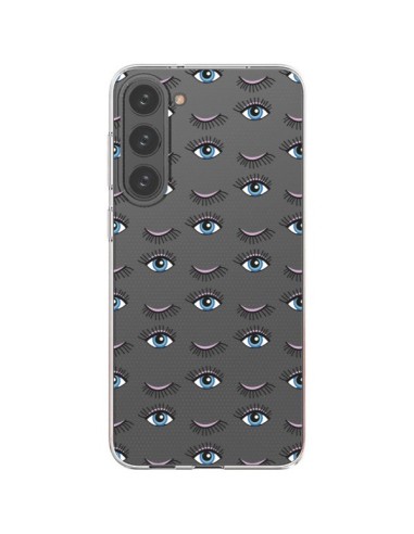 Samsung Galaxy S23 Plus 5G Case Eyes Blue Mosaic Clear - Léa Clément