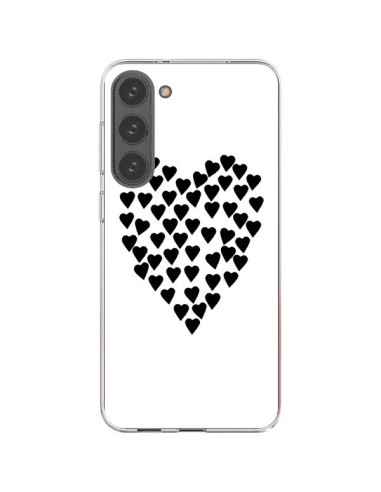 Samsung Galaxy S23 Plus 5G Case Heart in hearts Black - Project M