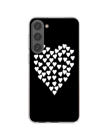 Coque Samsung Galaxy S23 Plus 5G Coeur en coeurs blancs - Project M