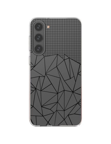 Coque Samsung Galaxy S23 Plus 5G Lignes Grille Grid Abstract Noir Transparente - Project M