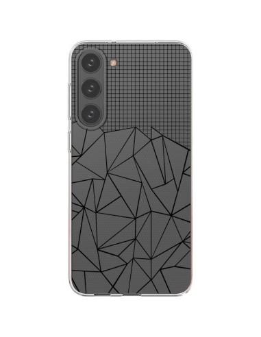 Samsung Galaxy S23 Plus 5G Case Lines Grid Abstract Black Clear - Project M