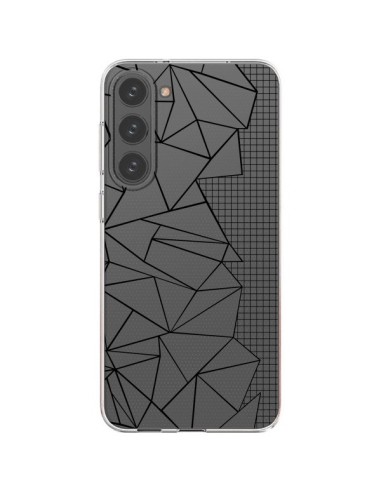 Samsung Galaxy S23 Plus 5G Case Lines Side Grid Abstract Black Clear - Project M