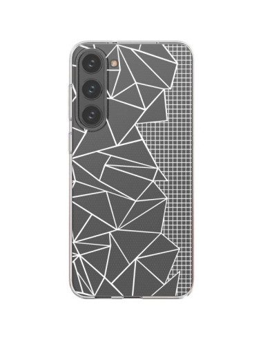 Samsung Galaxy S23 Plus 5G Case Lines Side Grid Abstract White Clear - Project M