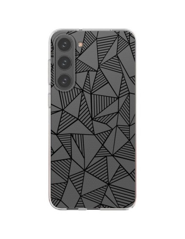 Samsung Galaxy S23 Plus 5G Case Lines Triangles Grid Abstract Black Clear - Project M