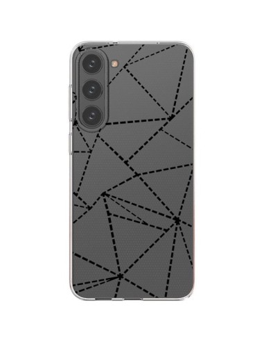 Coque Samsung Galaxy S23 Plus 5G Lignes Points Abstract Noir Transparente - Project M