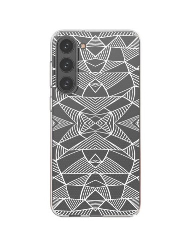 Samsung Galaxy S23 Plus 5G Case Lines Mirrors Grid Triangles Abstract White Clear - Project M