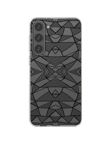 Samsung Galaxy S23 Plus 5G Case Lines Mirrors Grid Triangles Abstract Black Clear - Project M