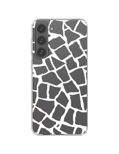 Cover Samsung Galaxy S23 Plus 5G Giraffa Mosaico Bianco Trasparente - Project M