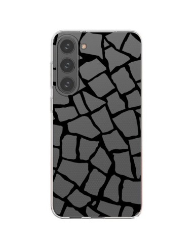 Coque Samsung Galaxy S23 Plus 5G Girafe Mosaïque Noir Transparente - Project M