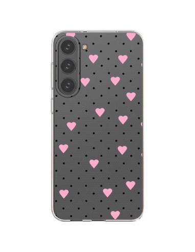 Coque Samsung Galaxy S23 Plus 5G Point Coeur Rose Pin Point Heart Transparente - Project M
