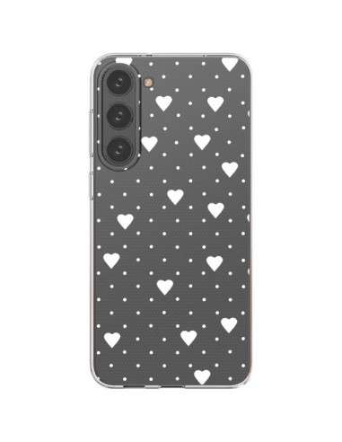 Coque Samsung Galaxy S23 Plus 5G Point Coeur Blanc Pin Point Heart Transparente - Project M