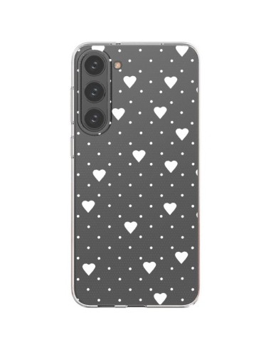 Samsung Galaxy S23 Plus 5G Case Points Hearts White Clear - Project M