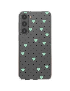 Cover Samsung Galaxy S23 Plus 5G Punti Cuori Verde Menta...