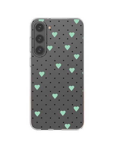 Samsung Galaxy S23 Plus 5G Case Points Hearts Green Mint Clear - Project M