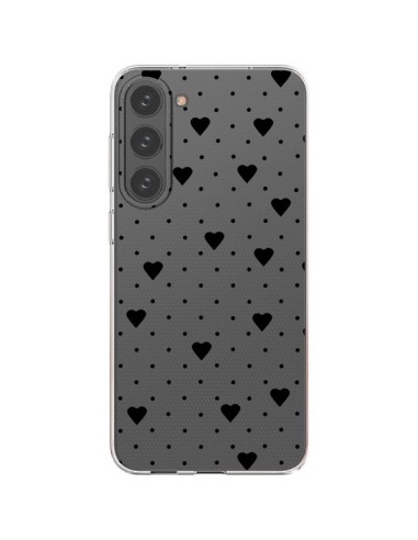 Samsung Galaxy S23 Plus 5G Case Points Hearts Black Clear - Project M