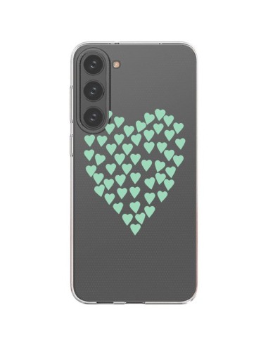 Samsung Galaxy S23 Plus 5G Case Hearts Love Green Mint Clear - Project M