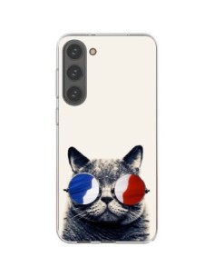 Cover Samsung Galaxy S23 Plus 5G Gatto con occhiali -...