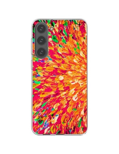 Coque Samsung Galaxy S23 Plus 5G Fleurs Oranges Neon Splash - Ebi Emporium