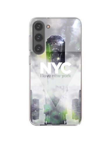 Coque Samsung Galaxy S23 Plus 5G I Love New York City Gris Vert - Javier Martinez
