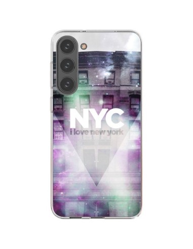 Coque Samsung Galaxy S23 Plus 5G I Love New York City Violet Vert - Javier Martinez