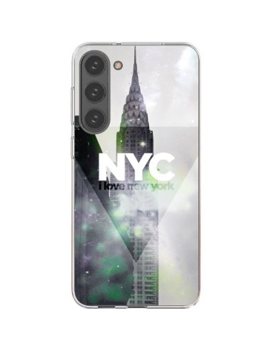 Coque Samsung Galaxy S23 Plus 5G I Love New York City Gris Violet Vert - Javier Martinez