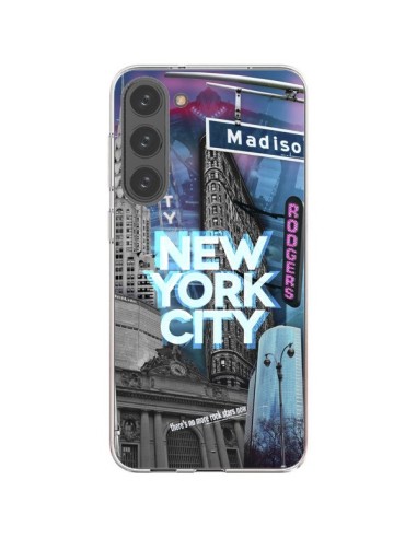 Coque Samsung Galaxy S23 Plus 5G New York City Buildings Bleu - Javier Martinez