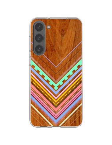 Coque Samsung Galaxy S23 Plus 5G Azteque Arbutus Pastel Bois Aztec Tribal - Jenny Mhairi
