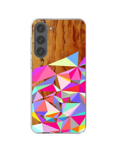 Coque Samsung Galaxy S23 Plus 5G Wooden Multi Geo Bois Azteque Aztec Tribal - Jenny Mhairi