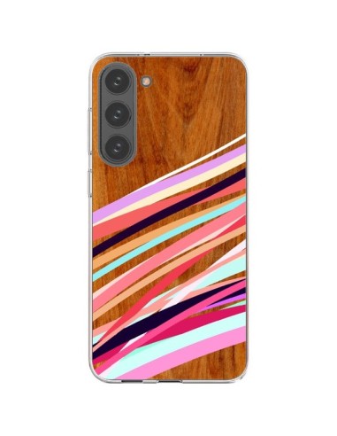 Coque Samsung Galaxy S23 Plus 5G Wooden Waves Coral Bois Azteque Aztec Tribal - Jenny Mhairi