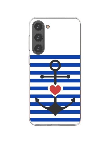 Coque Samsung Galaxy S23 Plus 5G Mariniere Encre Marin Coeur - Jonathan Perez