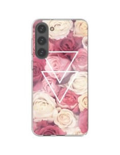Coque Samsung Galaxy S23 Plus 5G Roses Triangles Fleurs -...