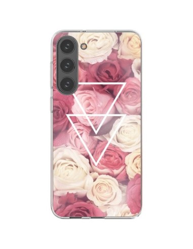 Coque Samsung Galaxy S23 Plus 5G Roses Triangles Fleurs - Jonathan Perez