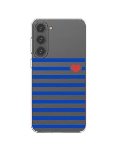 Coque Samsung Galaxy S23 Plus 5G Mariniere Coeur Love Transparente - Jonathan Perez