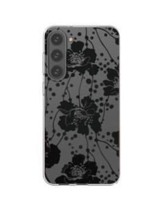 Coque Samsung Galaxy S23 Plus 5G Fleurs Noirs Flower...