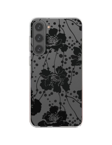 Cover Samsung Galaxy S23 Plus 5G Fiori Neros Trasparente - Dricia Do