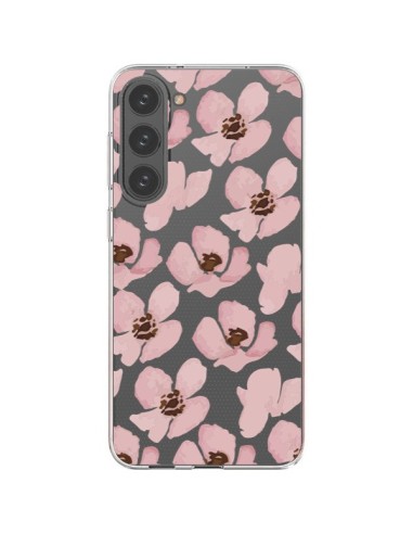 Cover Samsung Galaxy S23 Plus 5G Fiori Rosa Trasparente - Dricia Do