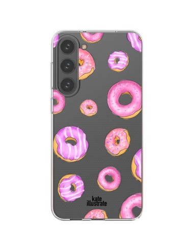 Coque Samsung Galaxy S23 Plus 5G Pink Donuts Rose Transparente - kateillustrate