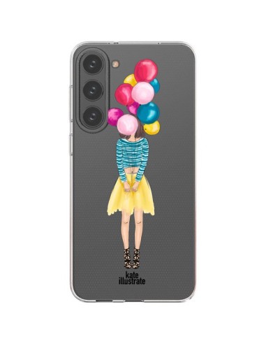 Cover Samsung Galaxy S23 Plus 5G Ragazza Palloncini Trasparente - kateillustrate