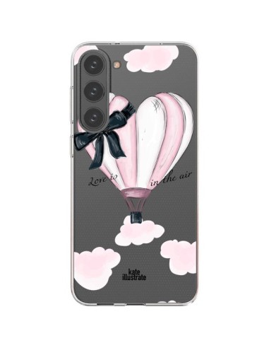Coque Samsung Galaxy S23 Plus 5G Love is in the Air Love Montgolfier Transparente - kateillustrate