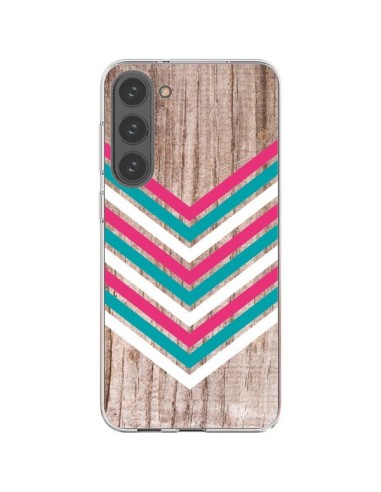 Samsung Galaxy S23 Plus 5G Case Tribal Aztec Wood Wood Arrow Pink Blue - Laetitia