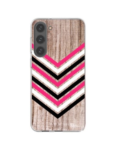 Samsung Galaxy S23 Plus 5G Case Tribal Aztec Wood Wood Arrow Pink White Black - Laetitia